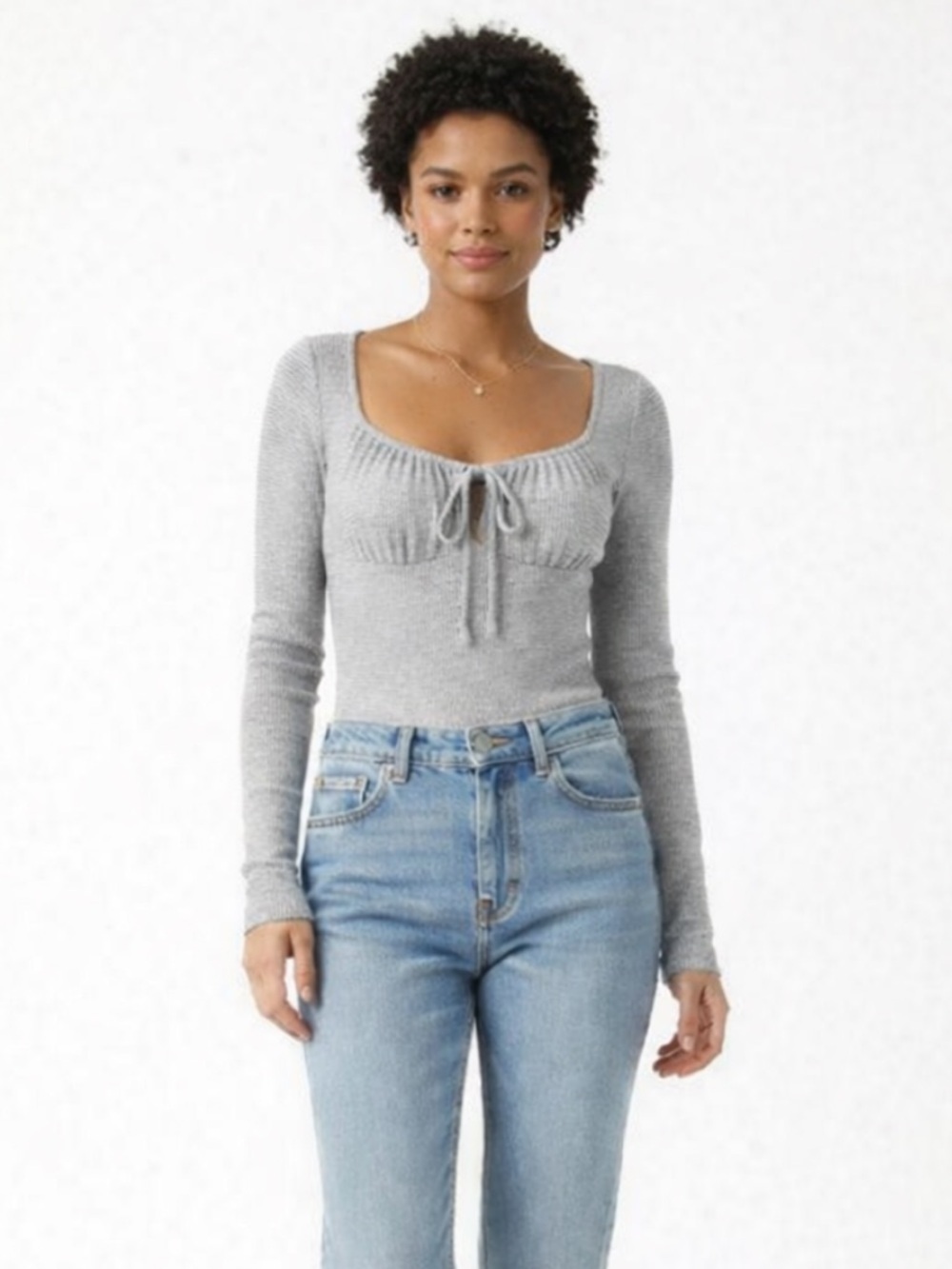 American Eagle Long Sleeve Ribbed Bodysuit Medium NWT